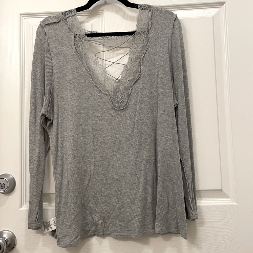 Lace front and back top